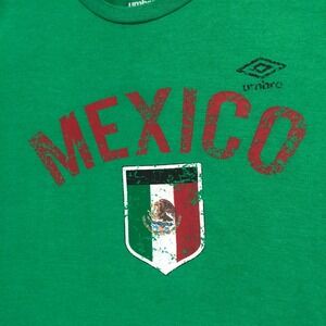 Umbro Mexico Soccer T-Shirt Graphic‎ Tee Short Sleeve Green Men's Size XL